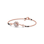 Diamond Mangalsutra Bracelet for Women – Floral Design in Yellow Gold