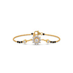 Diamond Mangalsutra Bracelet for Women – Floral Design in Yellow Gold