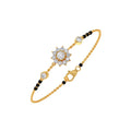 Diamond Mangalsutra Bracelet for Women – Floral Design in Yellow Gold