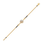 Diamond Mangalsutra Bracelet for Women – Floral Design in Yellow Gold