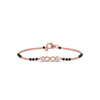 Infinity Diamond Mangalsutra Bracelet – Black Beads & Yellow Gold Chain