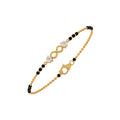 Infinity Diamond Mangalsutra Bracelet – Black Beads & Yellow Gold Chain