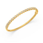 Yellow Gold Diamond Bezel Bangle – Minimal Luxury Bracelet
