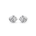 White Gold Solitaire Diamond Stud Earrings for Women – Timeless Round Cut Sparkle