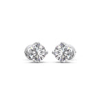 White Gold Solitaire Diamond Stud Earrings for Women – Timeless Round Cut Sparkle