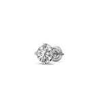 White Gold Solitaire Diamond Stud Earrings for Women – Timeless Round Cut Sparkle