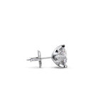White Gold Solitaire Diamond Stud Earrings for Women – Timeless Round Cut Sparkle