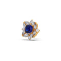 Blue Sapphire Floral Diamond Stud Earrings – Real Gold Elegant Jewelry