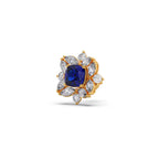 Blue Sapphire Floral Diamond Stud Earrings – Real Gold Elegant Jewelry