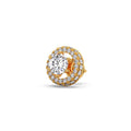 Double Halo Round Stud Diamond Earrings – Yellow Gold