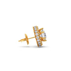 Double Halo Round Stud Diamond Earrings – Yellow Gold