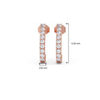 Diamond Curve Bar Earrings in Yellow Gold – Elegant Minimalist Sparkle Hoops