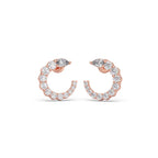 Crescent Moon Diamond Earrings for Women – Yellow Gold with Pear Cut Sparkle