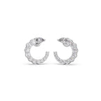 Crescent Moon Diamond Earrings for Women – Yellow Gold with Pear Cut Sparkle