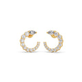Crescent Moon Diamond Earrings for Women – Yellow Gold with Pear Cut Sparkle
