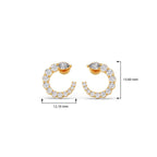 Crescent Moon Diamond Earrings for Women – Yellow Gold with Pear Cut Sparkle