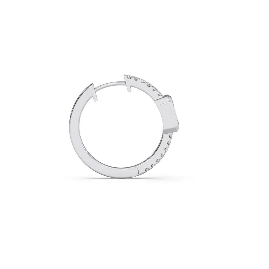 Emerald-Cut Hoop Diamond Earrings – Yellow Gold