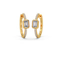 Emerald-Cut Hoop Diamond Earrings – Yellow Gold