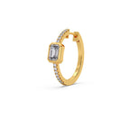 Emerald-Cut Hoop Diamond Earrings – Yellow Gold