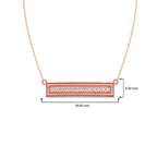 Bar Pendant Necklace with Round Brilliant-Cut Diamonds – Geometric Diamond Necklace in Yellow, Rose & White Gold