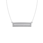 Bar Pendant Necklace with Round Brilliant-Cut Diamonds – Geometric Diamond Necklace in Yellow, Rose & White Gold