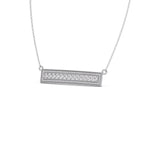 Bar Pendant Necklace with Round Brilliant-Cut Diamonds – Geometric Diamond Necklace in Yellow, Rose & White Gold