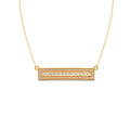 Bar Pendant Necklace with Round Brilliant-Cut Diamonds – Geometric Diamond Necklace in Yellow, Rose & White Gold