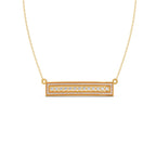 Bar Pendant Necklace with Round Brilliant-Cut Diamonds – Geometric Diamond Necklace in Yellow, Rose & White Gold