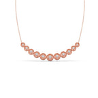 Round Diamond Cascade Necklace – Elegant Circle Design in Yellow, Rose & Silver Gold