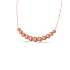 Round Diamond Cascade Necklace – Elegant Circle Design in Yellow, Rose & Silver Gold