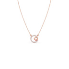 Diamond Circle Necklace with Clover Cutout – Elegant Pendant in Yellow Gold