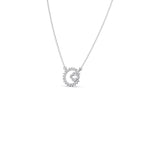 Diamond Circle Necklace with Clover Cutout – Elegant Pendant in Yellow Gold