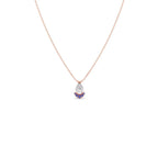 Pear Drop Diamond Pendant Necklace – Blue & White Gemstones in Gold
