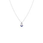 Pear Drop Diamond Pendant Necklace – Blue & White Gemstones in Gold