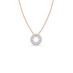 Diamond Circle Pendant Necklace – Sparkling Round Design in Yellow, Rose & Silver Gold