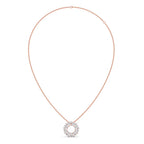Diamond Circle Pendant Necklace – Sparkling Round Design in Yellow, Rose & Silver Gold