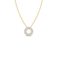 Diamond Circle Pendant Necklace – Sparkling Round Design in Yellow, Rose & Silver Gold