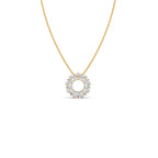 Diamond Circle Pendant Necklace – Sparkling Round Design in Yellow, Rose & Silver Gold