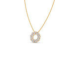 Diamond Circle Pendant Necklace – Sparkling Round Design in Yellow, Rose & Silver Gold