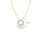 Diamond Circle Pendant Necklace – Sparkling Round Design in Yellow, Rose & Silver Gold