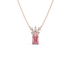 Pink Radiant-Cut Diamond Pendant Necklace – Elegant Statement Jewelry in Gold