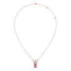 Pink Radiant-Cut Diamond Pendant Necklace – Elegant Statement Jewelry in Gold