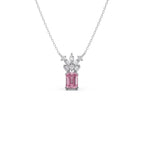 Pink Radiant-Cut Diamond Pendant Necklace – Elegant Statement Jewelry in Gold