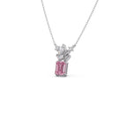 Pink Radiant-Cut Diamond Pendant Necklace – Elegant Statement Jewelry in Gold