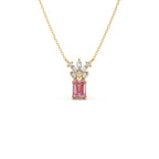 Pink Radiant-Cut Diamond Pendant Necklace – Elegant Statement Jewelry in Gold