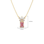 Pink Radiant-Cut Diamond Pendant Necklace – Elegant Statement Jewelry in Gold