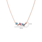 Multi-Shaped Gemstone Necklace in Yellow Gold – Pink & Blue Stone Pendant