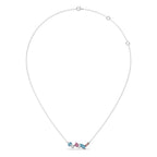 Multi-Shaped Gemstone Necklace in Yellow Gold – Pink & Blue Stone Pendant