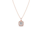 Square Halo Diamond Pendant Necklace – Elegant Sparkle in Gold, Rose Gold & Silver