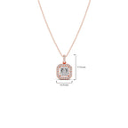 Square Halo Diamond Pendant Necklace – Elegant Sparkle in Gold, Rose Gold & Silver